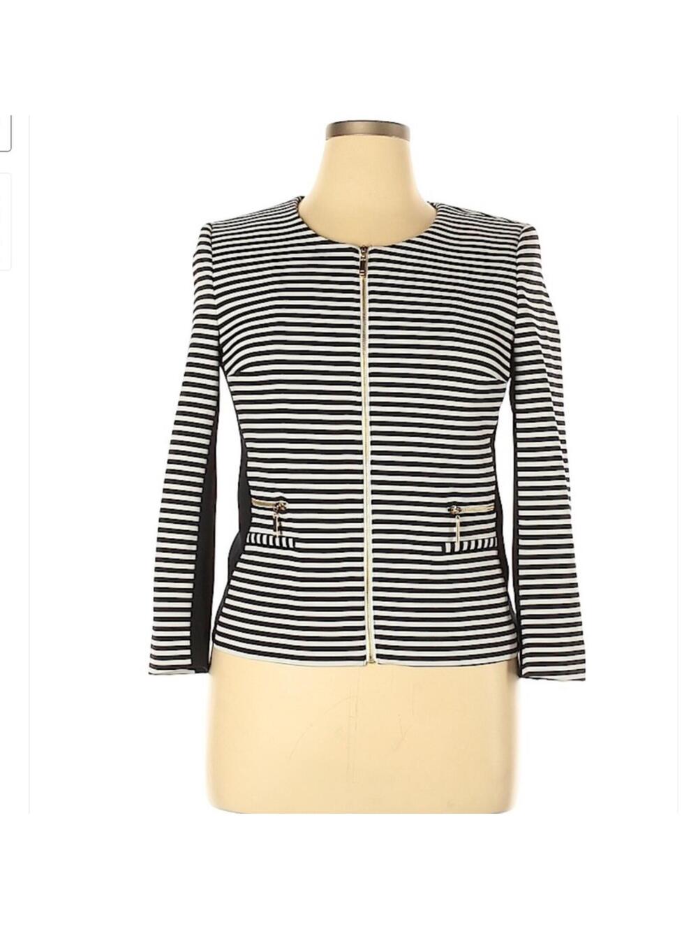 Ivanka trump Black and White Strip Blazer Jacket - Sz 12